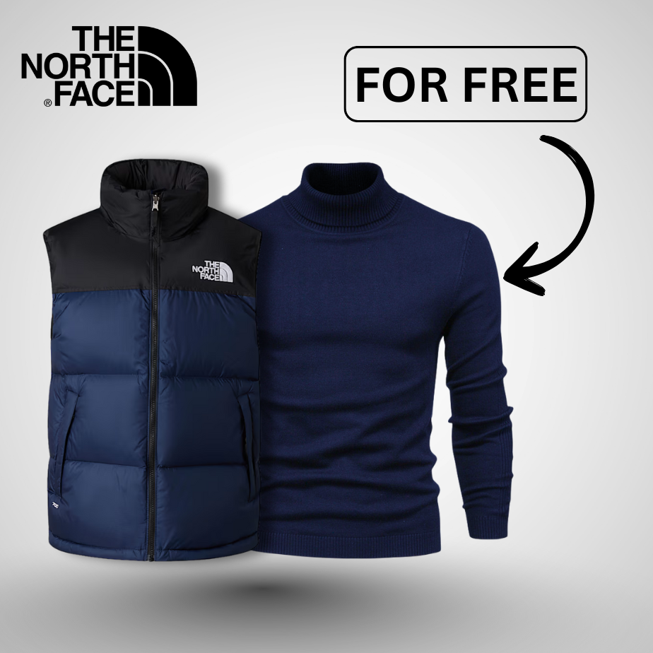 TNF Gilet Doudoune 700-Fill avec Col Roulé Offert